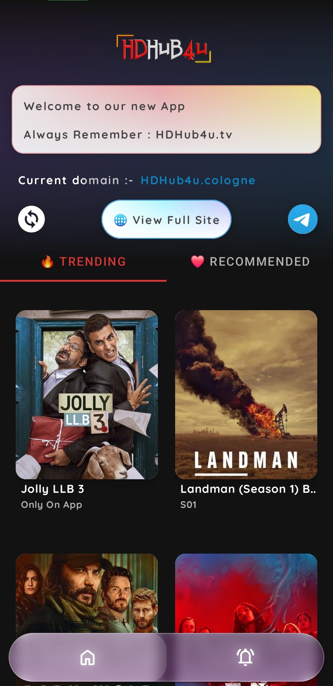 HDHub4u App Home Screen